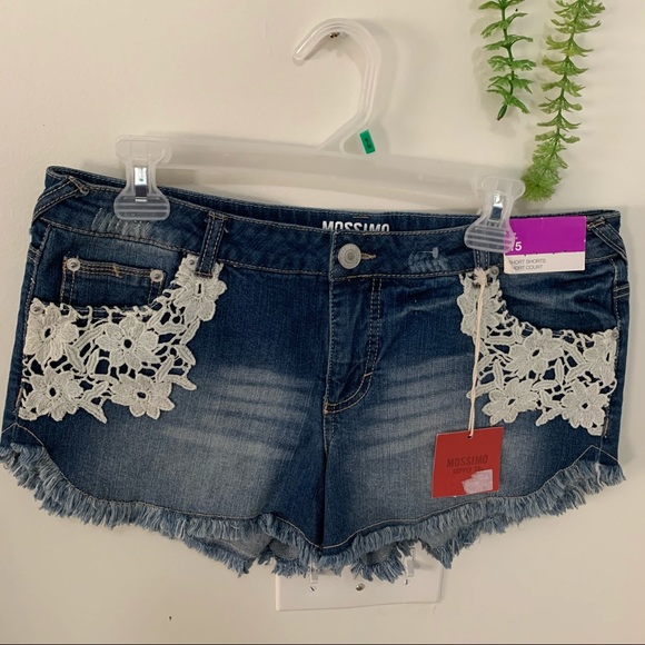 Missimo Yarn Embroidered Frayed low Waist Shorts - Picture 5 of 14